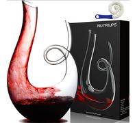NUTRIUPS Decantador Para Vino, decantadores de vino, decantador cristal vino, Jarra de Vino Sin Plomo, Jarra de Vino en Forma de Cisne de 1,2 L, Decantador Vino con Cepillo de Limpieza Gratuito