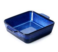NUTRIUPS Fuente cuadrada de cerámica para horno de 2 L, cacerola de 22 cm con asas, cuadrada de gres para horno, sartenes de porcelana para lasaña