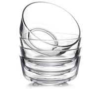 NUTRIUPS Juego de 4 cuencos de vidrio transparente de 600 ml, pequeños cuencos de postre y cereales
