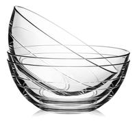 NUTRIUPS Juego de cuencos de vidrio de 20 cm, cuencos de ensalada de vidrio transparente (1,5 L, 3 piezas)