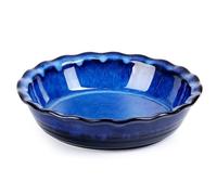 NUTRIUPS Molde de cerámica para quiche, molde de cerámica para horno, 25,5 cm, porcelana azul