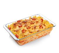 NUTRIUPS Molde de cristal profundo para horno (30 x 20 x 7,5 cm, rectangular, cristal transparente, 3,5 L)