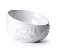 NUTRIUPS - Tazones grandes de porcelana para sopa, ensalada y fideos, cerámica blanca, diámetro de 20 cm
