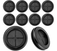 Nuts OT nuts 10 unidades de tapones para carrocería de 16 mm, color negro, arandelas de goma, pasacables impermeables, redondas, de doble cara para protección de cables, protección de alambre