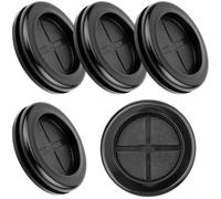 Nuts OT nuts 5 tapones para carrocería de 50 mm, color negro, arandelas de goma, pasacables impermeables, redondas, de doble cara para protección de cables, protección de alambre, agujeros de cable