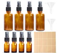 Nuts OT nuts Botella de spray de vidrio ámbar 4x50ml 4x10ml atomizador Botella de niebla fina Botella de spray con 2 embudos y etiqueta autoadhesiva