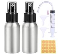 Nuts OT nuts Botella pulverizadora pequeña de 50 ml, 2 unidades, aleación de aluminio, atomizador, mini botellas vacías para rellenar, botella de bomba para agua, perfume, cosméticos, líquidos y