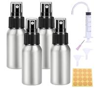 Nuts OT nuts Botella pulverizadora pequeña de 50 ml, 4 unidades, aleación de aluminio, atomizador, mini botellas vacías para rellenar, botella de bomba para agua, perfume, cosméticos, líquidos y