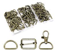 Nuts OT nuts Hebillas metalicas 70Pcs Mosquetones para bolsos 25 mm Anillas para reparaciones de mochila, Gancho para maletas DIY Para manualidades, tirantes, Bronce