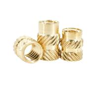 Nutsert de calor M2 M2.5 M3 M4 M5 M6 M8 Tuerca de inserción de latón Insertos de tuercas roscadas de fusión en caliente Incrustar tuerca insertable moleteada(Length 6mm,M3(OD4.5mm))