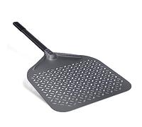 NUTUNI Pala de pizza perforada de 14 pulgadas, pala de pizza perforada de aluminio anodizado duro, pala grande para pizza para hornear pizza casera y pan, 88 cm en total