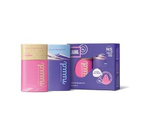 NUUD Adventure Pack - Desodorante natural vegano crema o palo contra el sudor - sin aluminio, alcohol ni productos químicos - hasta 40 semanas - 80 ml o 2 barras (Pack Stick Adventure Pack (2 barras))