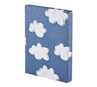 Nuuna Cuaderno A5+, Graphic L, Head In The Clouds, cuadrícula de puntos de 3,5 mm, 256 páginas numeradas, papel premium de 120 g, azul vaquero reciclado, producido de forma sostenible en Alemania