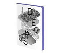 Nuuna Cuaderno A5+ | Graphic L - Ideas by Heyday | 3,5 mm patrón de puntos, papel premium de 120 g, piel blanca, producido de manera sostenible en Alemania