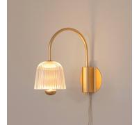 Nuura Aps Aplique de pared LED Nuura Asteea, ancho 16 cm, color latón/transparente