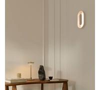 Nuura Aps Aplique de pared LED Nuura Sasi, altura 29 cm, color plateado, metal