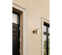 Nuura Aps Aplique para exterior Nuura Miira, Ø 20 cm, bronce oscuro/transparente