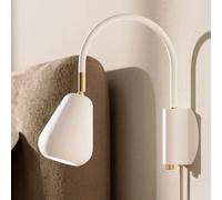 Nuura Aps Foco de pared Nuura Anoli, blanco/dorado, metal, GU10, enchufe