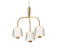 Nuura Aps Lámpara colgante LED Nuura Asteea 3, Ø 40 cm, color latón/transparente