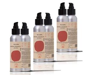 NUURA Crema Solar Mineral 50 FPS - Emulsión Corporal 125 ml - Protector Solar Mineral para Toda la Familia - Ideal para Viaje [Pack de 3]