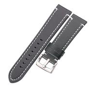 NuUwai Correa De Reloj De Cuero Genuino De Piel De Vaca 18 20 22 24mm Hombres Mujeres Grueso Hecho A Mano Retro Correa De Reloj Hebillas De Metal (Color : Blue Silver Buckle, Size : 20mm)