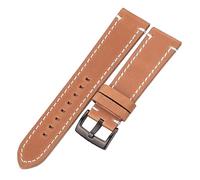 NuUwai Correa De Reloj De Cuero Genuino De Piel De Vaca 18 20 22 24mm Hombres Mujeres Grueso Hecho A Mano Retro Correa De Reloj Hebillas De Metal (Color : Brown black clasp, Size : 20mm)