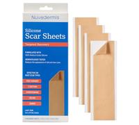 NUVADERMIS Silicone Scar Sheets - Extra Long Scar Sheets for C-Section, Tummy Tuck, Keloid, and Surgical Scars - Reusable Medical Grade Silicone Scar Sheets - Post Surgery Supplies - Pack of 4