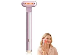 Nuvaskin Pluma, varita mágica 4 en 1, antienvejecimiento y antiarrugas, masaje con compresas calientes, carga USB bolígrafo antiojeras Nuvaskin,reduce ojeras y bolsillos bajo los ojos (dorado)