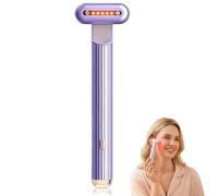 Nuvaskin Pluma, varita mágica 4 en 1, antienvejecimiento y antiarrugas, masaje con compresas calientes, carga USB bolígrafo antiojeras Nuvaskin,reduce ojeras y bolsillos bajo los ojos (morado)