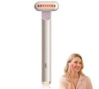 Nuvaskin Stylo,Varita mágica 4 en 1 antienvejecimiento y antiarrugas, masaje con compresas calientes, carga USB bolígrafo antiojeras Nuvaskin,reduce ojeras y bolsillos bajo los ojos (champán de oro)