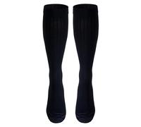 NuVein Calcetines de compresión para hombre, soporte de 30-40 mmHg, estilo de pantalón de vestir, hasta la rodilla, color negro, talla L