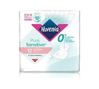 Nuvenia - Absorbente Pure Sensitive Ultra con alas - Superficie delicada para pieles sensibles - Paquete de 12 absorbentes