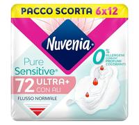 Nuvenia, Absorbente Pure Sensitive Ultra Día con Alas, Aborbentes para Flujo Normal, Pack de 72 Absorbentes