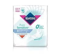 Nuvenia - Absorbente Pure Sensitive Ultra Noche con Alas - Superficie delicada para pieles sensibles - Paquete de 8 absorbentes