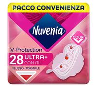 Nuvenia - Compresas normales Ultra con alas - Superficie transpirable y rápida absorción - Paquete de 28 compresas