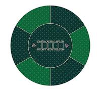 nuveti Tapete redondo de póquer de 24/31/47/55 pulgadas para Texas Holdem, mesa de póquer portátil con diseño Art Deco impreso, tapete de diseño de juego de 8 jugadores con bolsa de transporte para