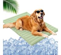 Nuvica TempBalance Mat, Nuvica Dog & Cat Cooling Mat, Washable Dog Cooling Mats Ice Silk Cool Mats, Cooling Relief for Pets, Dual-Sided Design for Every Season (Green,Large)