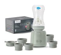 Nuvita 1164 Mix70 - Calentador de botellas portátil con función mezcladora, 5 temperaturas hasta 70 °C, universal con 6 adaptadores incluidos, batería recargable, pantalla LED, sin BPA