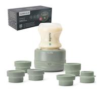 Nuvita 1166 Warm70 Calientabiberones Portátil Inalámbrico 70°C - Recargable por USB, Compatible Universal con 6 Adaptadores, 5 Niveles de Temperatura hasta 70°C, Calentamiento Rápido en 2,5 Min