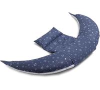 Nuvita 7100 DreamWizard Cojin Lactancia & Almohada Embarazo - 12 en 1 con Soporte Lumbar Ajustable - Funda 100% Algodon Desenfundable y Lavable - con Microperlas (Blue Star)
