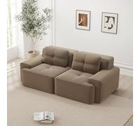 NuvlaGu Boneless Sofá modular de 2 plazas de pana, sofá en la nube con asiento bajo, apto para mascotas, antideslizante, combinable, moderno, sofá cama