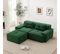 NuvlaGu Boneless - Sofá modular moderno en forma de L para salón con asiento profundo, cómodo sofá cama de 2 plazas