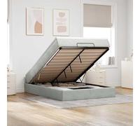 NuvlaGu Cabecero de tela para cama de 140 x 190 cm en gris claro - Acolchado suave terciopelo de 100% poliéster - Fácil montaje y diseño elegante para acogedoras habitaciones