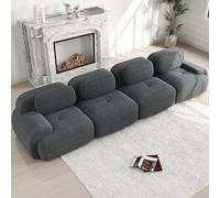 NuvlaGu Sofá modular de 4 plazas de pana - Sofá grande sin marco con espuma 32D de alta elasticidad, ergonómico y apto para mascotas, libre de combinar, antideslizante, sin montaje, salón y oficina