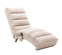 NuvlaGu Tumbona de relajación, sofá reclinable fijo con soporte de cuerpo completo, función de vibración suave y bolsillos laterales, adecuado para oficinas, salas de estar y dormitorios (beige + 148