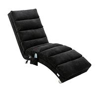 NuvlaGu Tumbona de relajación, sofá reclinable fijo con soporte de cuerpo completo, función de vibración suave y bolsillos laterales, adecuado para oficinas, salas de estar y dormitorios (negro + 148