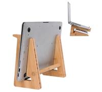 Nuvograin Soporte vertical de madera para computadora portátil, soporte de bambú para laptop compatible con MacBook Air Pro/Dell XPS/Surface Pro/HP/Pixelbook/Lenovo, más portátiles de 13 a 15.6
