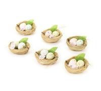 Nuvole di Stoffa Juego de 6 nidos con huevos de Pascua decorativos, Shabby Chic D5.5 cm