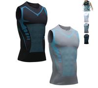 Nuvraa - Chaleco de compresión EvolvOff V Boost para hombre, camiseta moldeadora para hombre, siente la fuerza de la confianza, la energía y la fuerza, E, 3XL