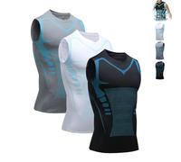 Nuvraa - Chaleco de compresión EvolvOff V Boost para hombre, camiseta moldeadora para hombre, siente la fuerza de la confianza, la energía y la fuerza, 3 piezas-A, 3XL
